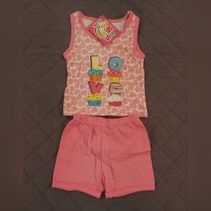 Pink Kids Set with Cupcake Design